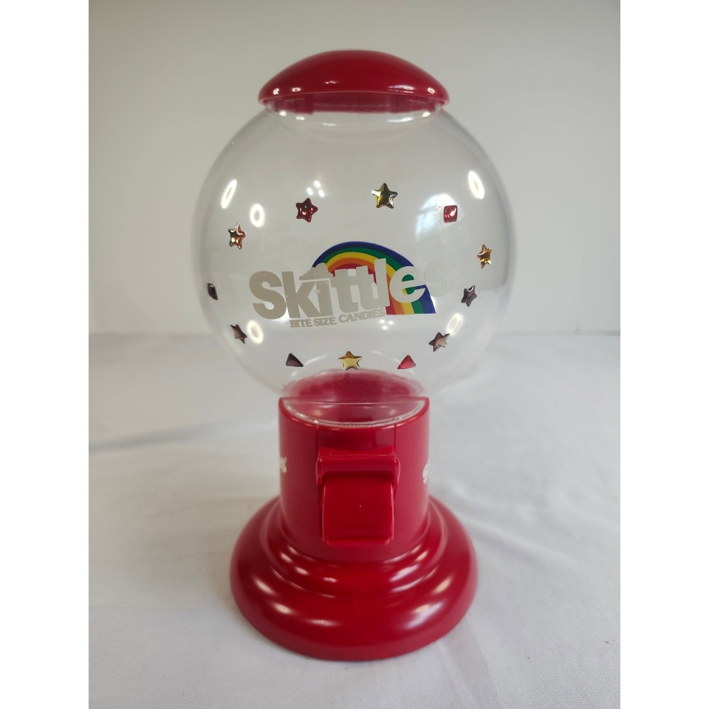 Vintage Skittles Candy Dispenser Red Rainbow Star Logo Gumball Machine Style 9in